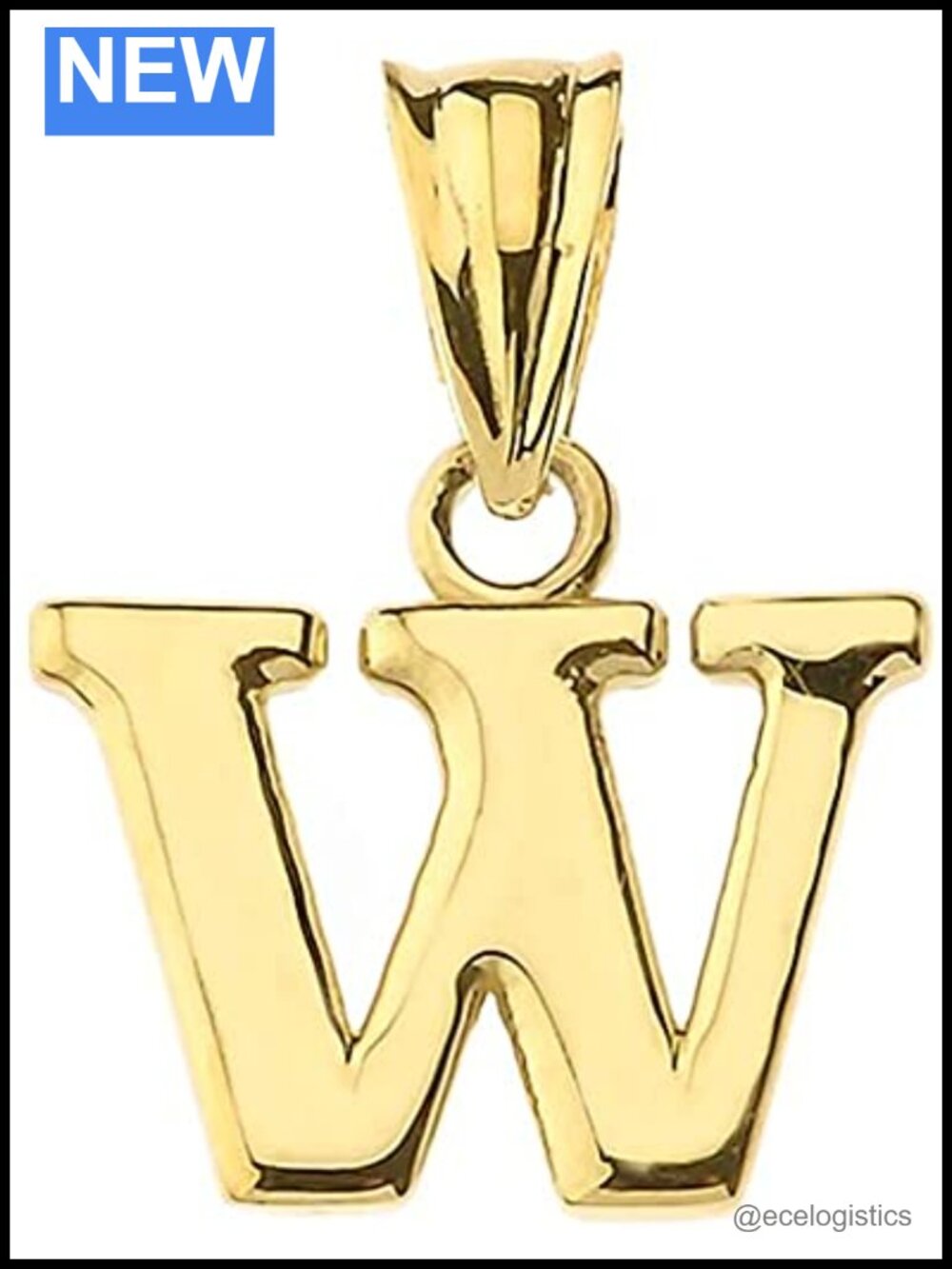 10K Yellow Gold Mini Dangling Initial Charm Pendant Necklace